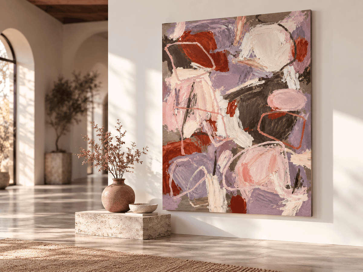 Minimalist Textured Abstract Painting With Scandinavian Feel