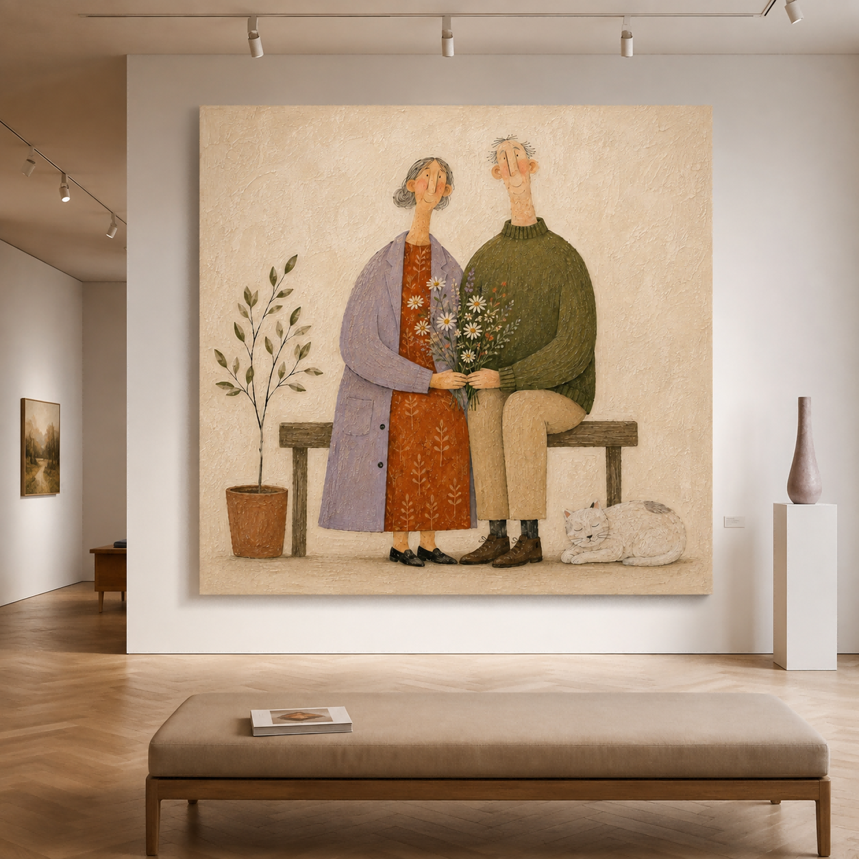 Vintage Style Canvas Art Of Romantic Senior Portrait Ideal For Anniversary Gift
