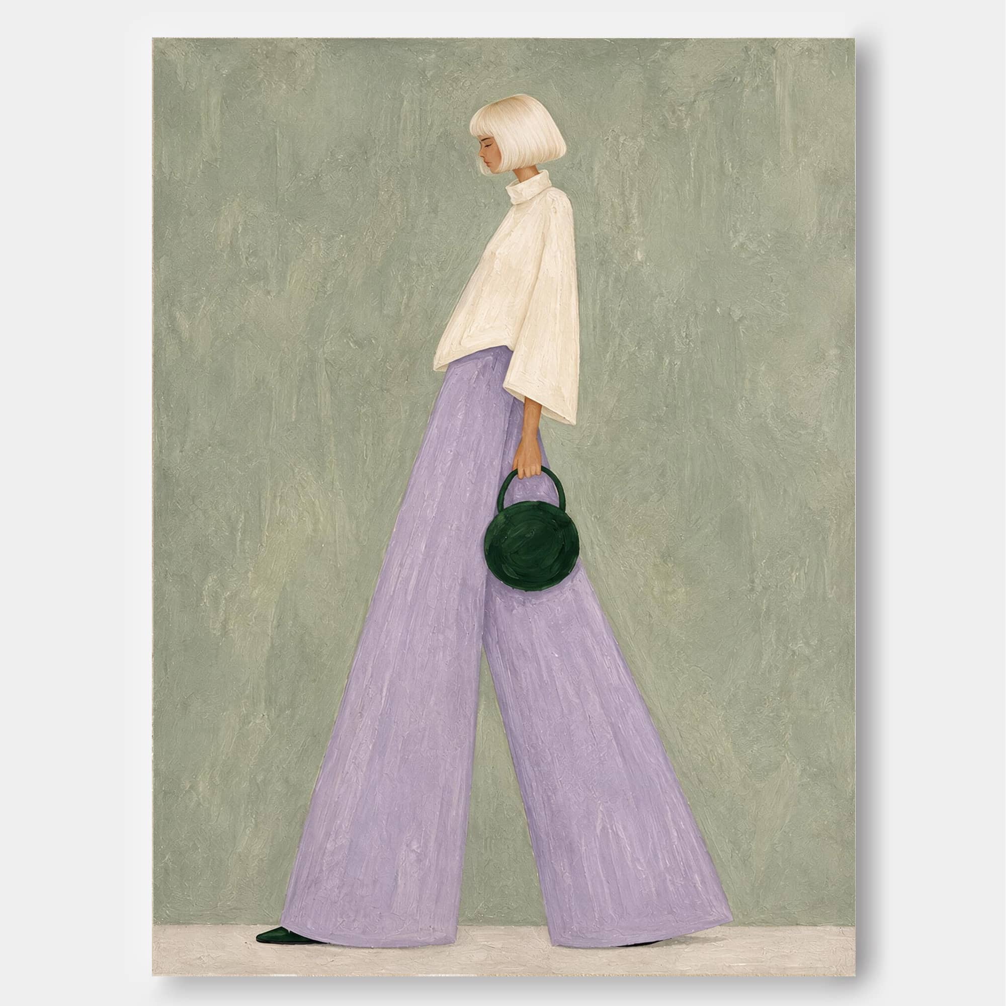 Abstract Modern Art Painting With Textured Brushwork And Feminine Elegance
