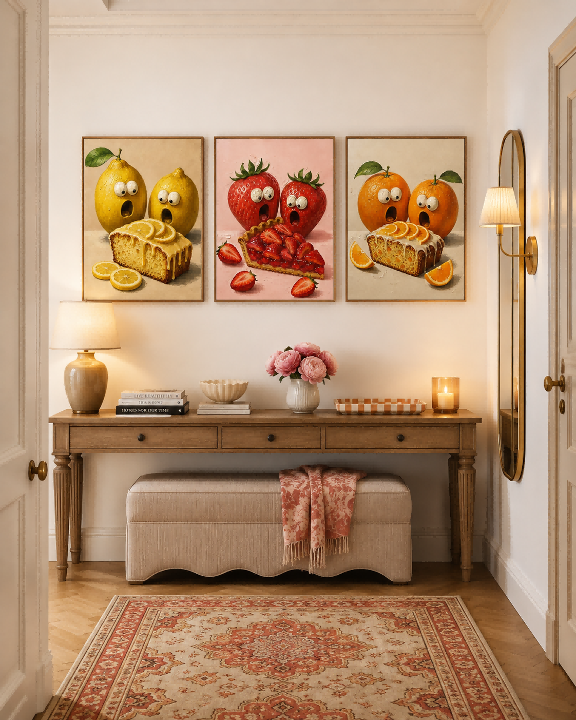 Colorful Pop Art Food Painting Set With Cute Anthropomorphic Fruit Design