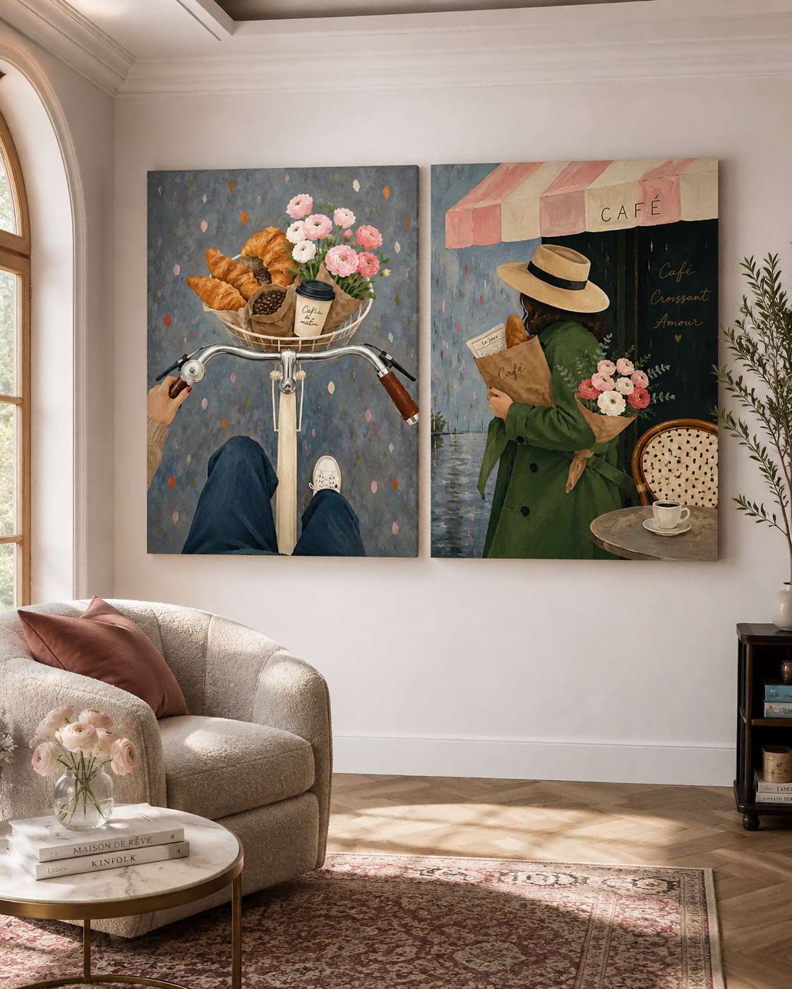 French Bistro Wall Art Set For Living Room And Bedroom Decor