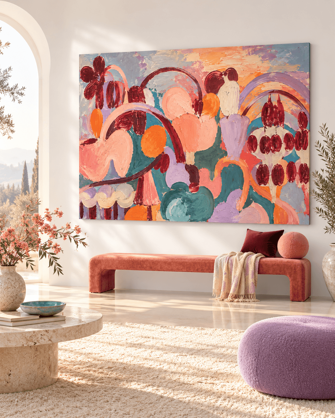 Modern Abstract Expressionist Art With Expressive Brushstrokes And Rich Texture