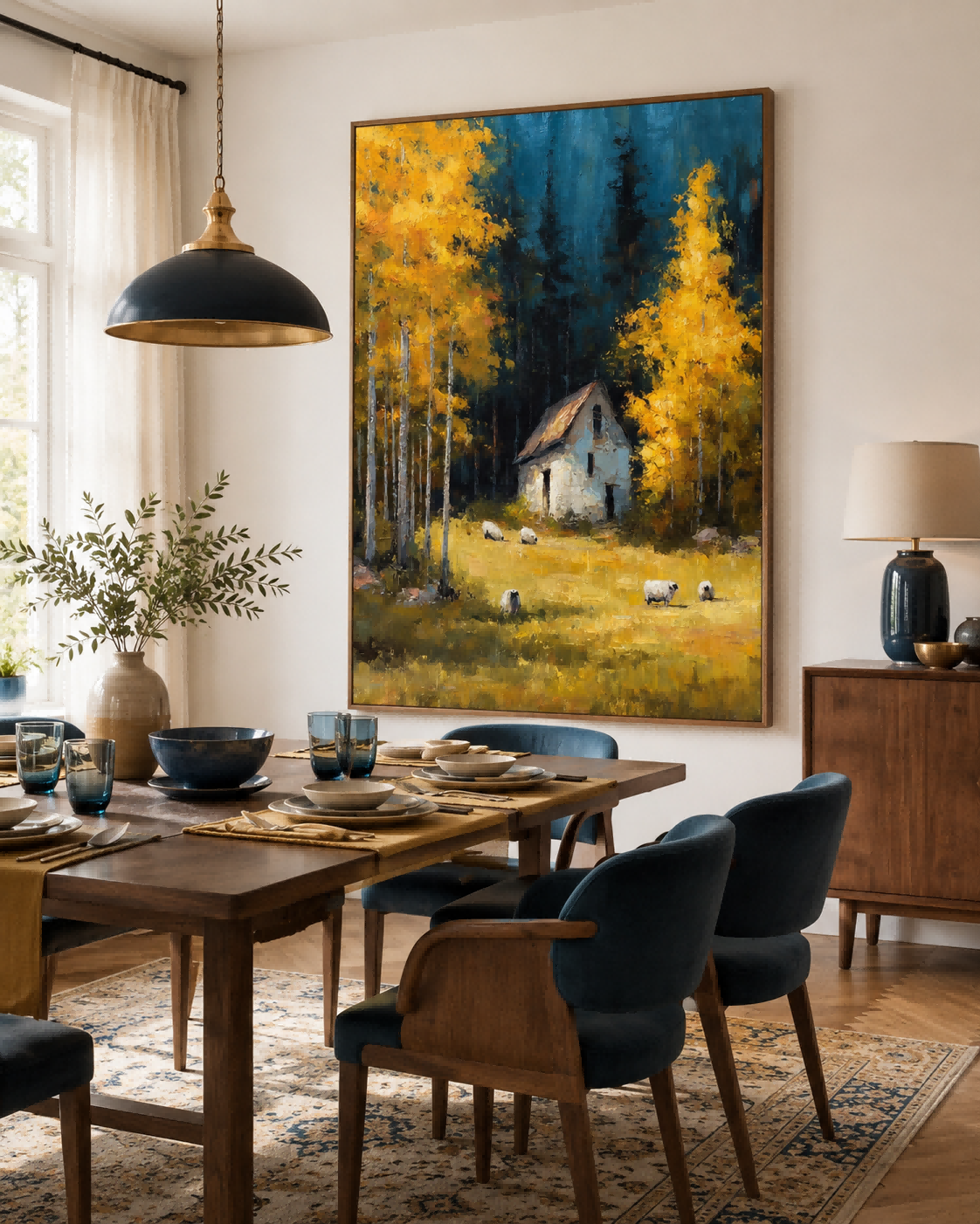 Impressionist Farmhouse Art With Rich Texture And Warm Colors For Wall Decoration
