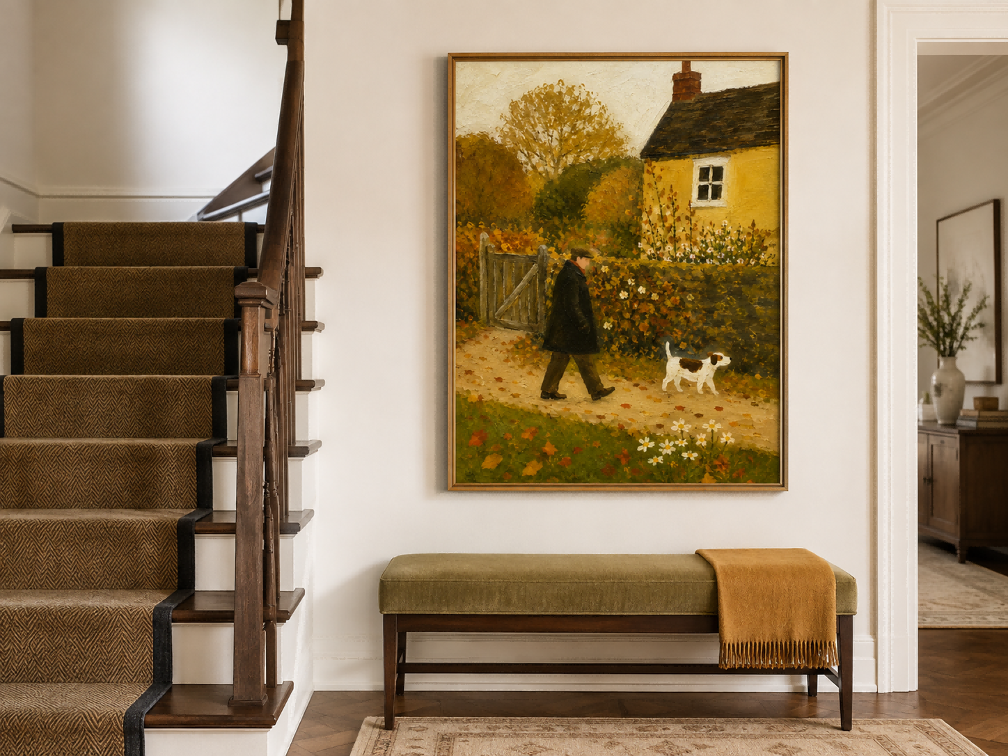 Cozy Autumn Landscape Wall Art For Rustic Living Room Decor