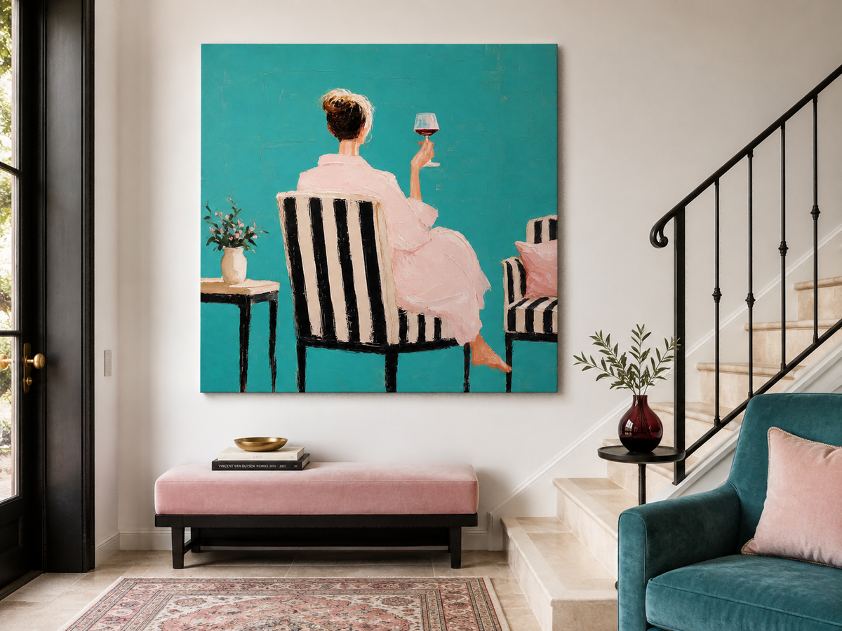 Impressionist Style Canvas Painting With Impasto Technique And Bright Colors