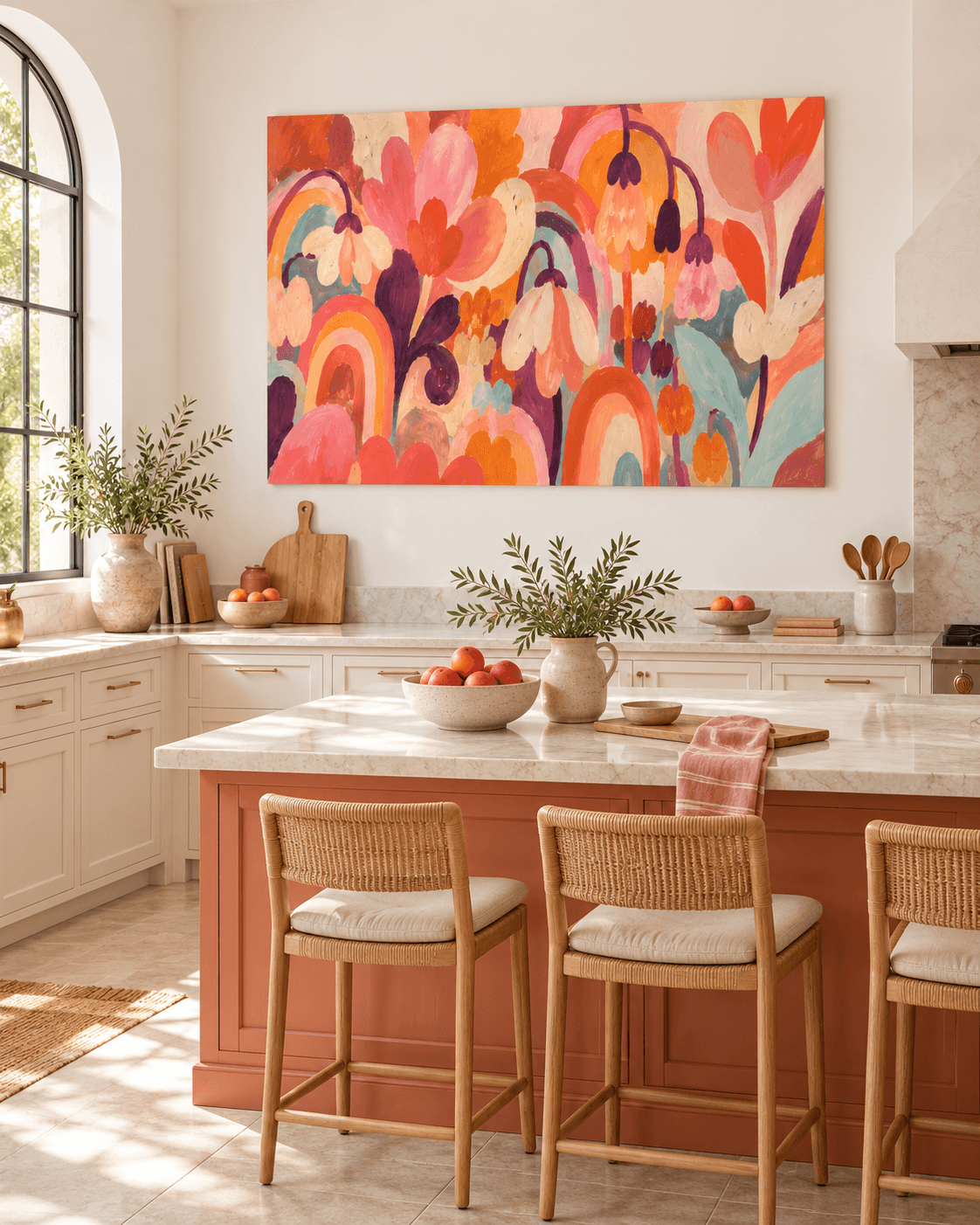 Scandinavian Style Abstract Art Hand-Painted Canvas With Expressive Brushwork