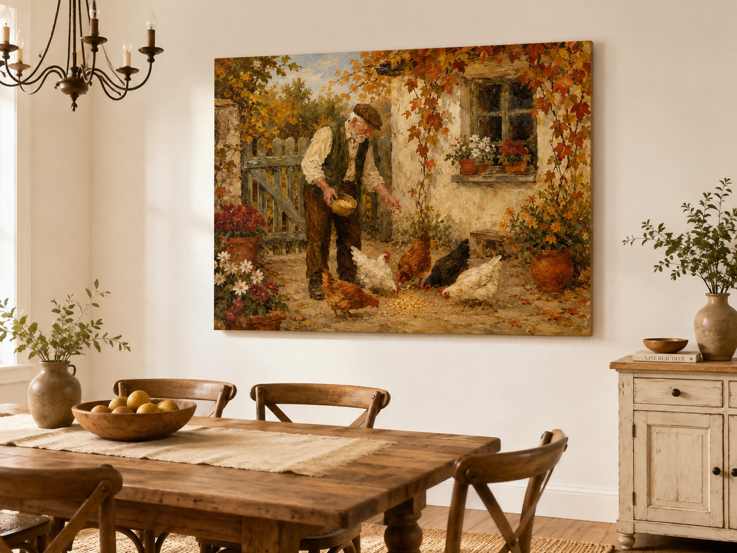 Pastoral Realism Oil Painting Autumn Harvest Theme Home Decor Gift