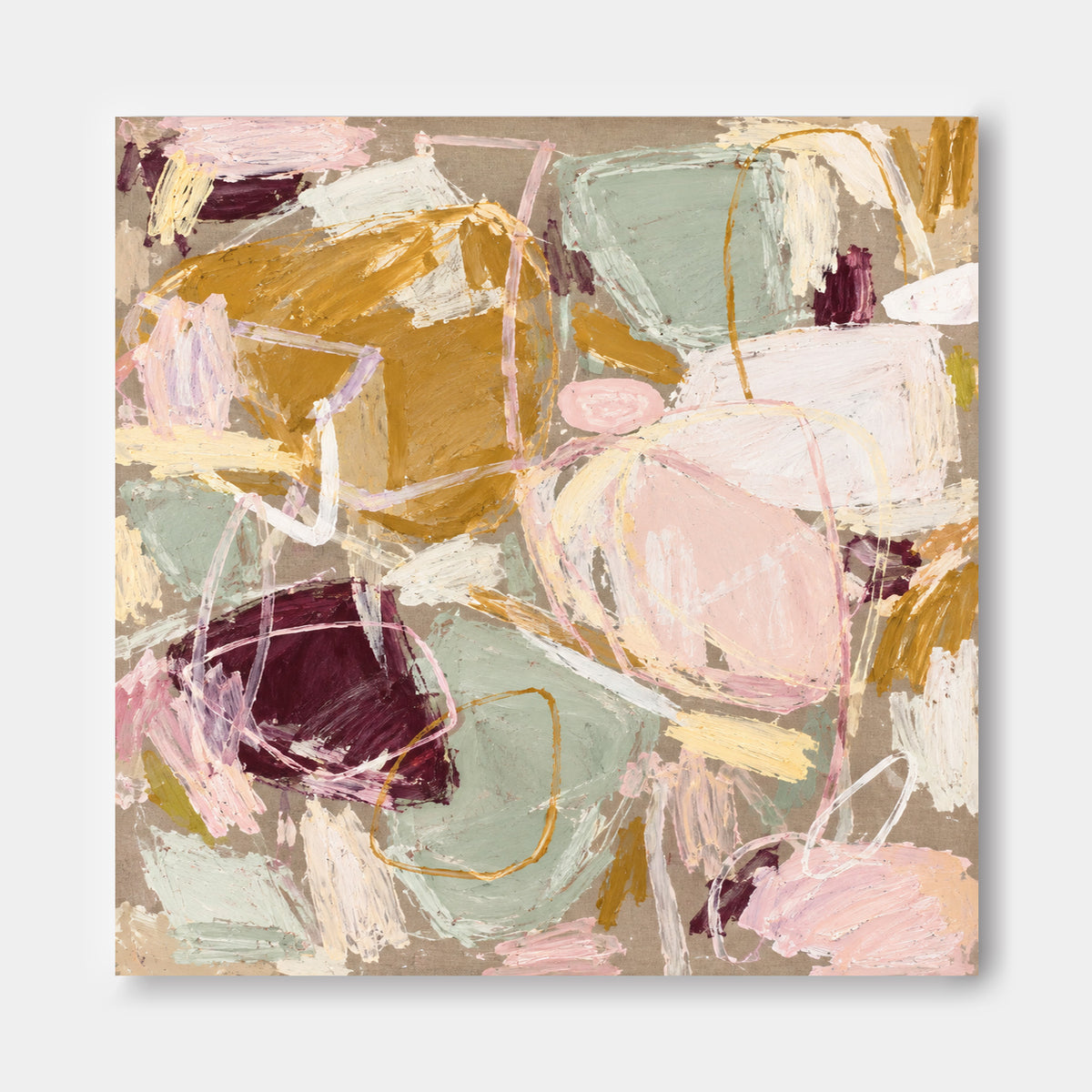 Scandinavian Inspired Textured Abstract Painting For Bedroom Decor