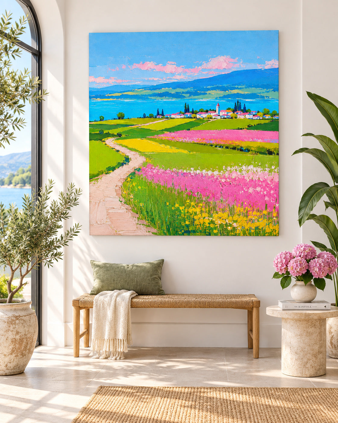 Modern Impressionist Textured Landscape Painting With High Saturation Colors