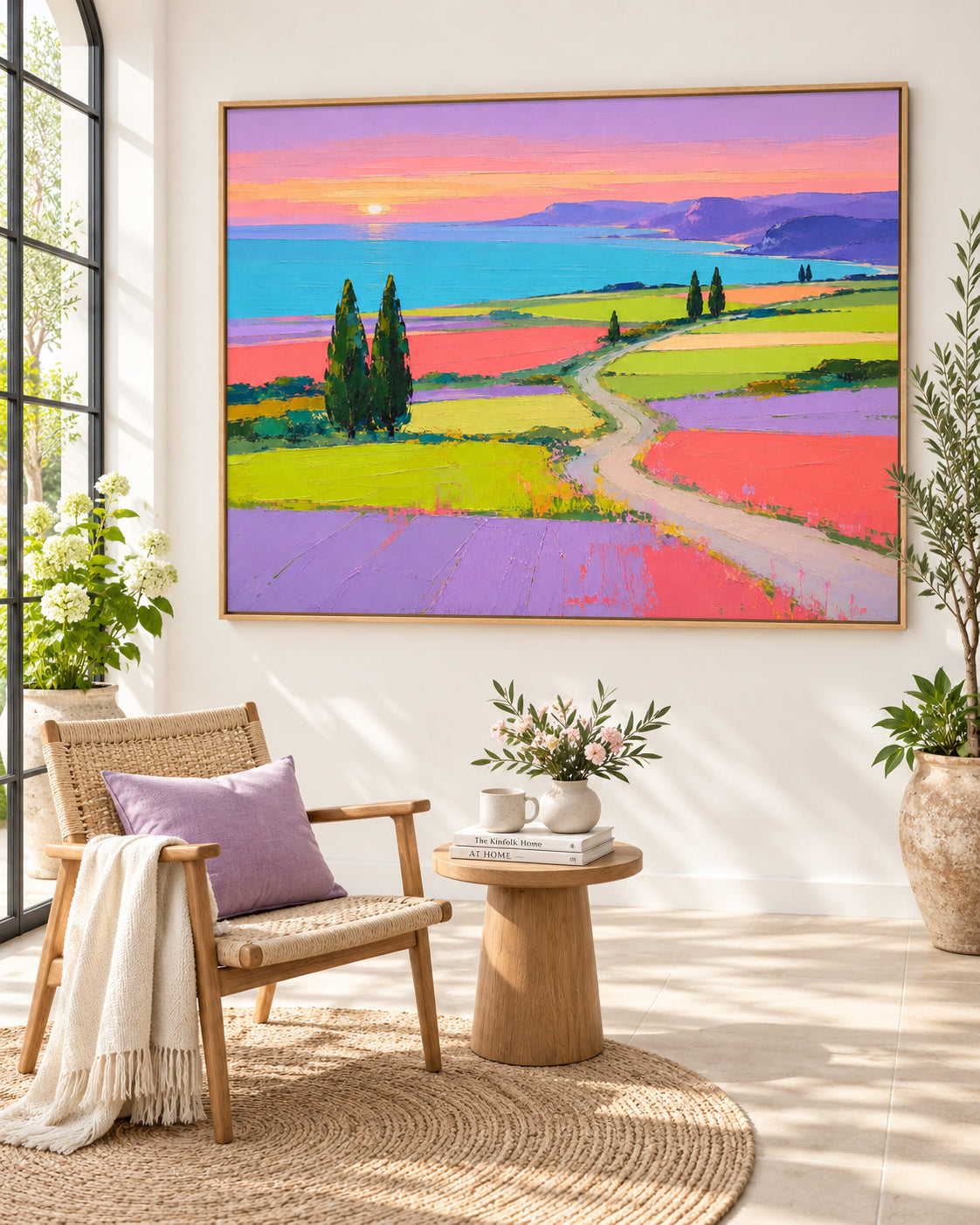 Romantic Impressionist Style Painting With Bold Colors And Textured Finish