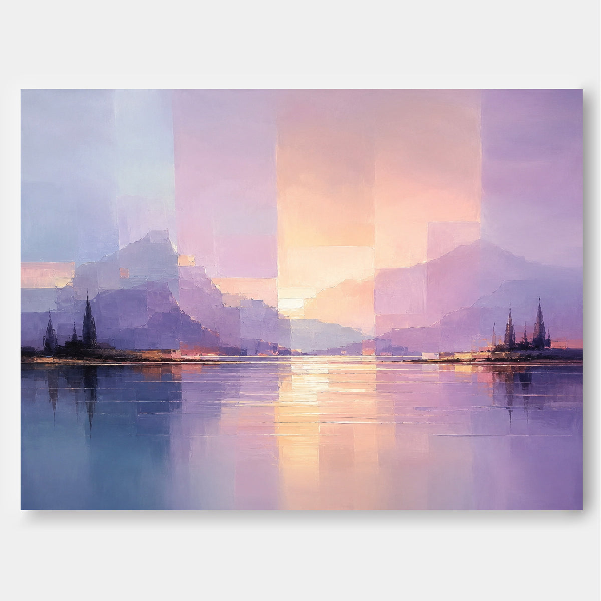 Romantic Impressionist Canvas Painting With Dreamy Twilight Colors