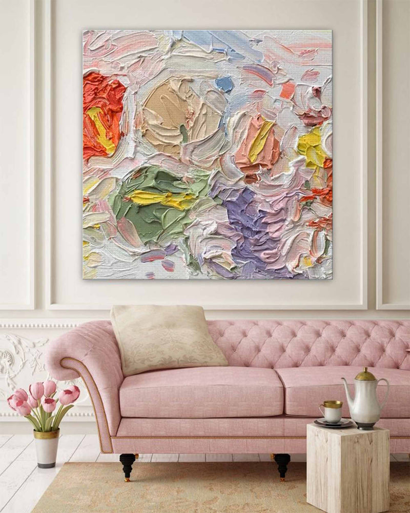 Flower Texture Original Abstract Oil Painting On Canvas Abstract Acrylic Painting Wall Art Color Modern Art Home Decor