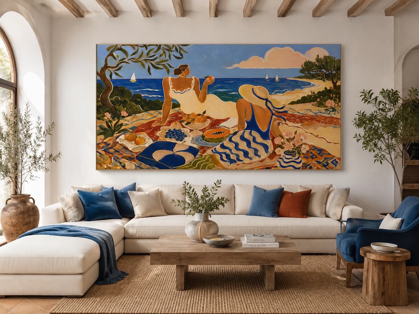 Dreamy Fantasy Seascape Oil Painting In Retro Style