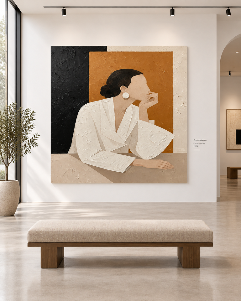 Minimalist Textured Portrait Art Modern Urban Chic Canvas Print