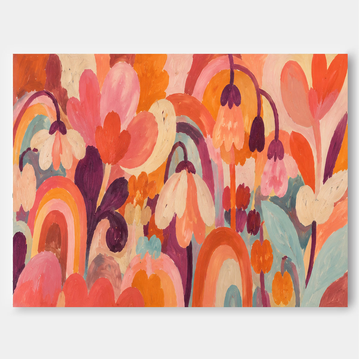 Scandinavian Style Abstract Art Hand-Painted Canvas With Expressive Brushwork