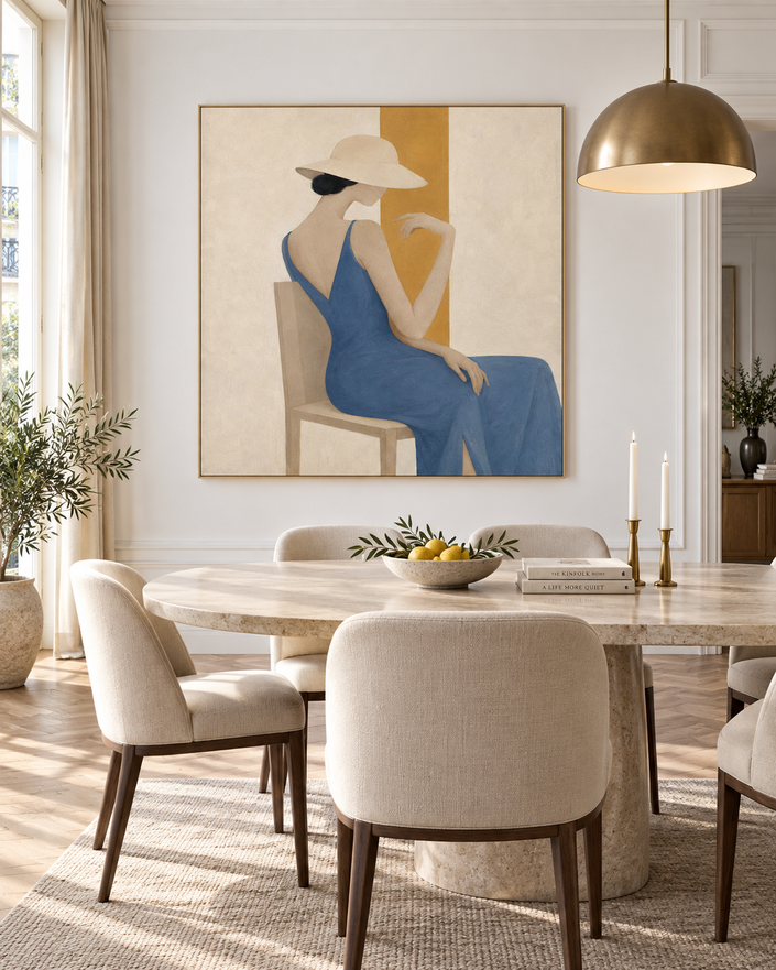 Vintage Modern Minimalist Art With Geometric Forms And Textured Finish