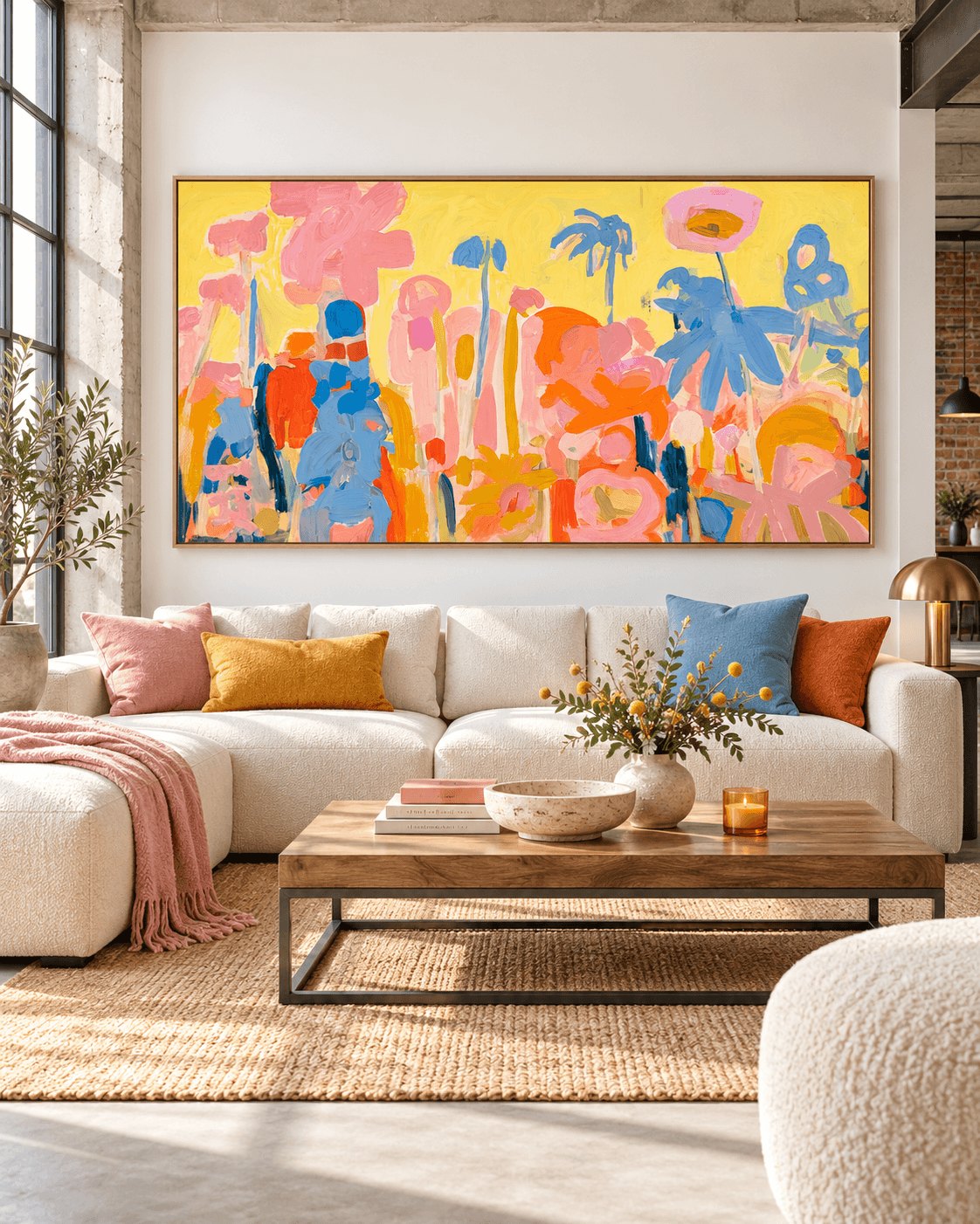 Original Abstract Art With Warm Tones For A Bright And Modern Home Decor
