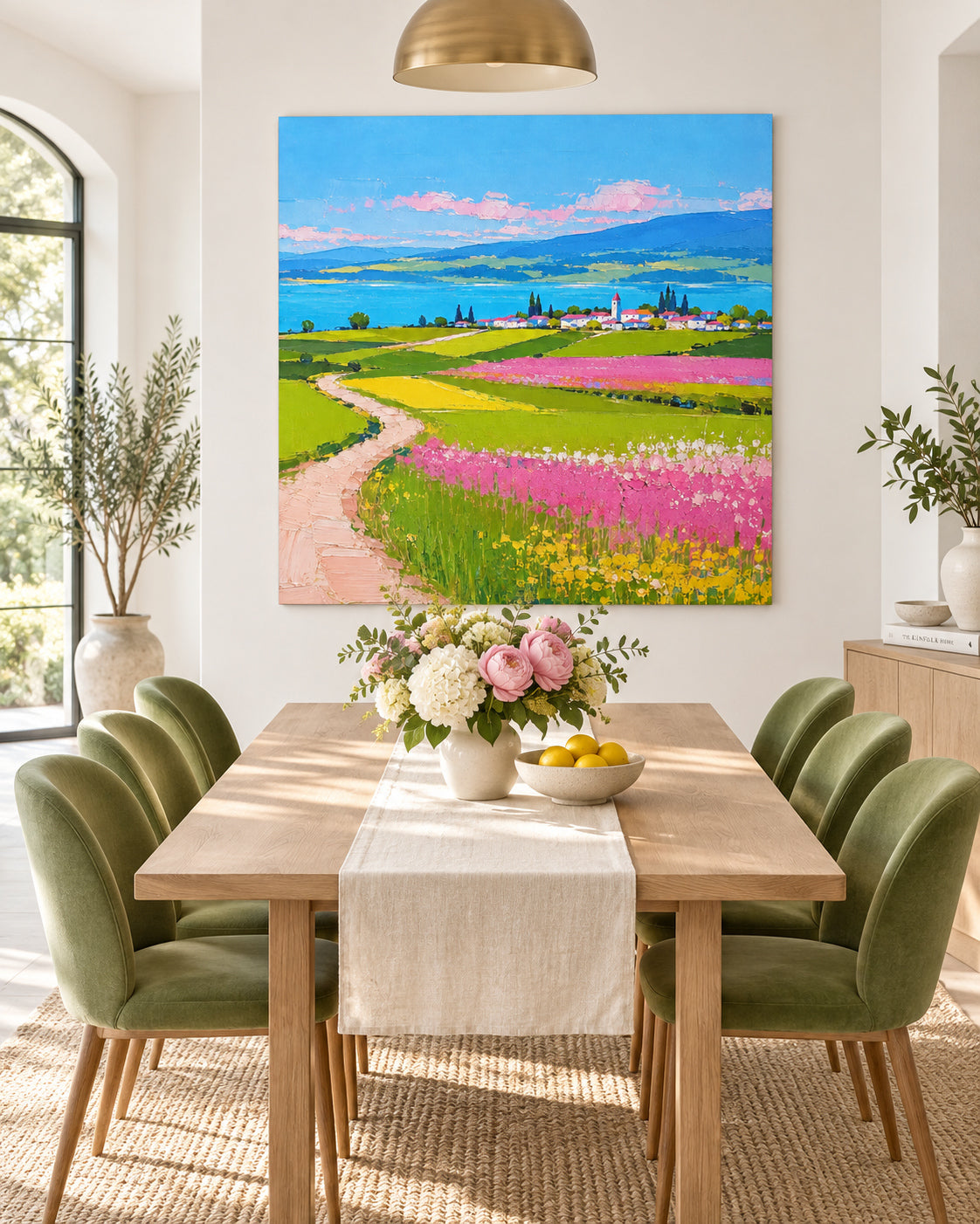 Modern Impressionist Textured Landscape Painting With High Saturation Colors