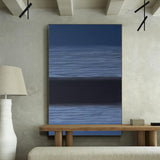 Blue And Black Large Abstract acrylic painting Texture Minimalist Oil Painting On Canvas Original Wall Art Home Decor