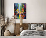 Original Modern Cityscape Oil Painting On Canvas Abstract Urban Scene Art Large Wall Art Home Decor