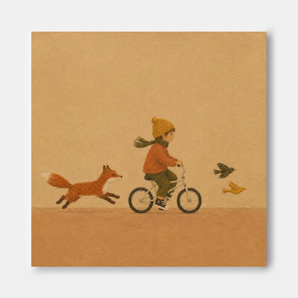 Whimsical Storybook Art For Kids Room Modern Nursery Wall Decor Beige