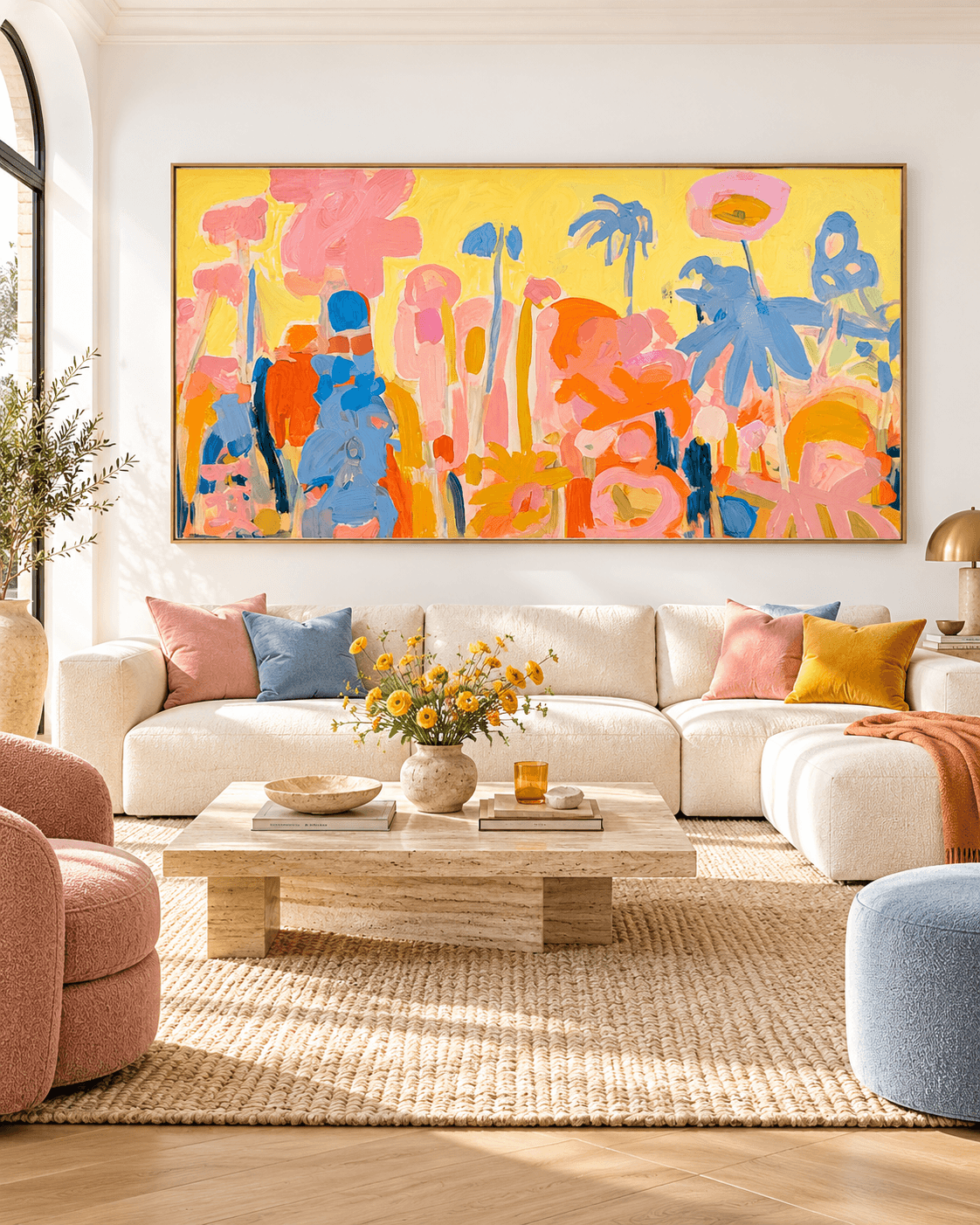 Original Abstract Art With Warm Tones For A Bright And Modern Home Decor