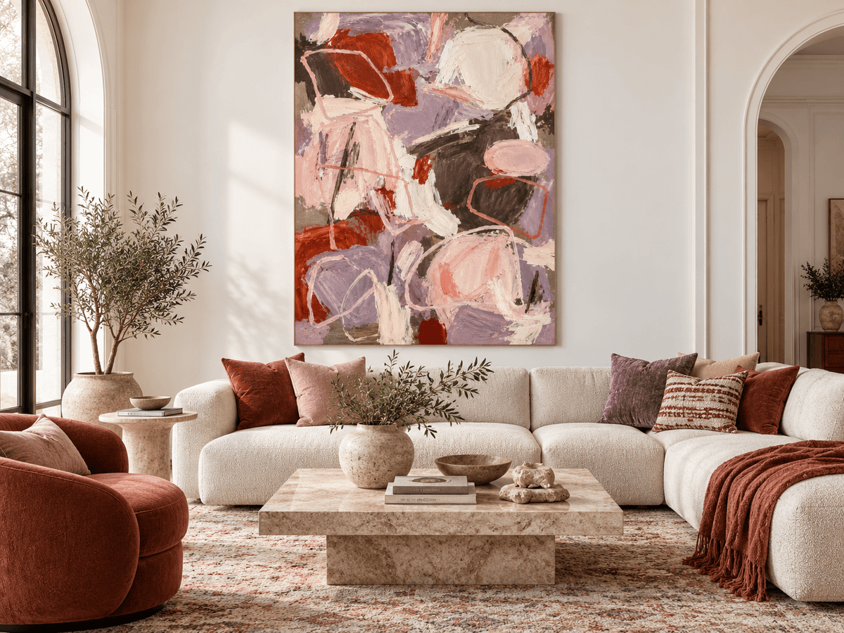 Minimalist Textured Abstract Painting With Scandinavian Feel