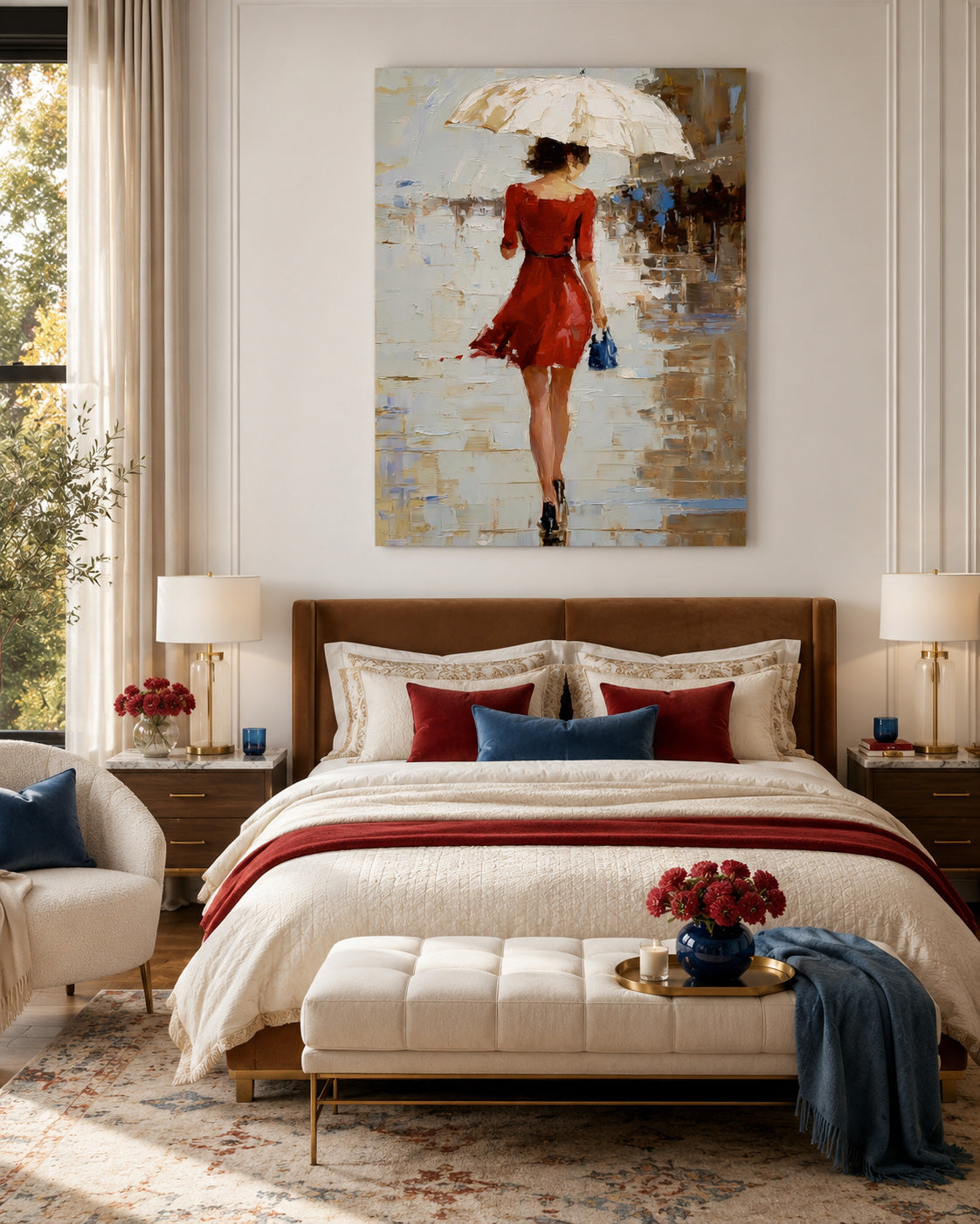 Impressionist Street Scene Art With Textured Brushstrokes For Entryway