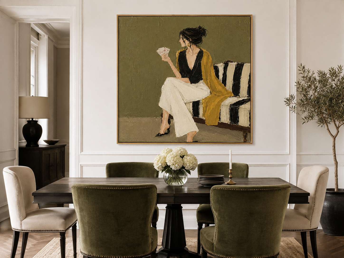 Elegant Square Canvas Art With Expressive Brushstrokes For Chic Lounge And Bedroom Wall Decoration