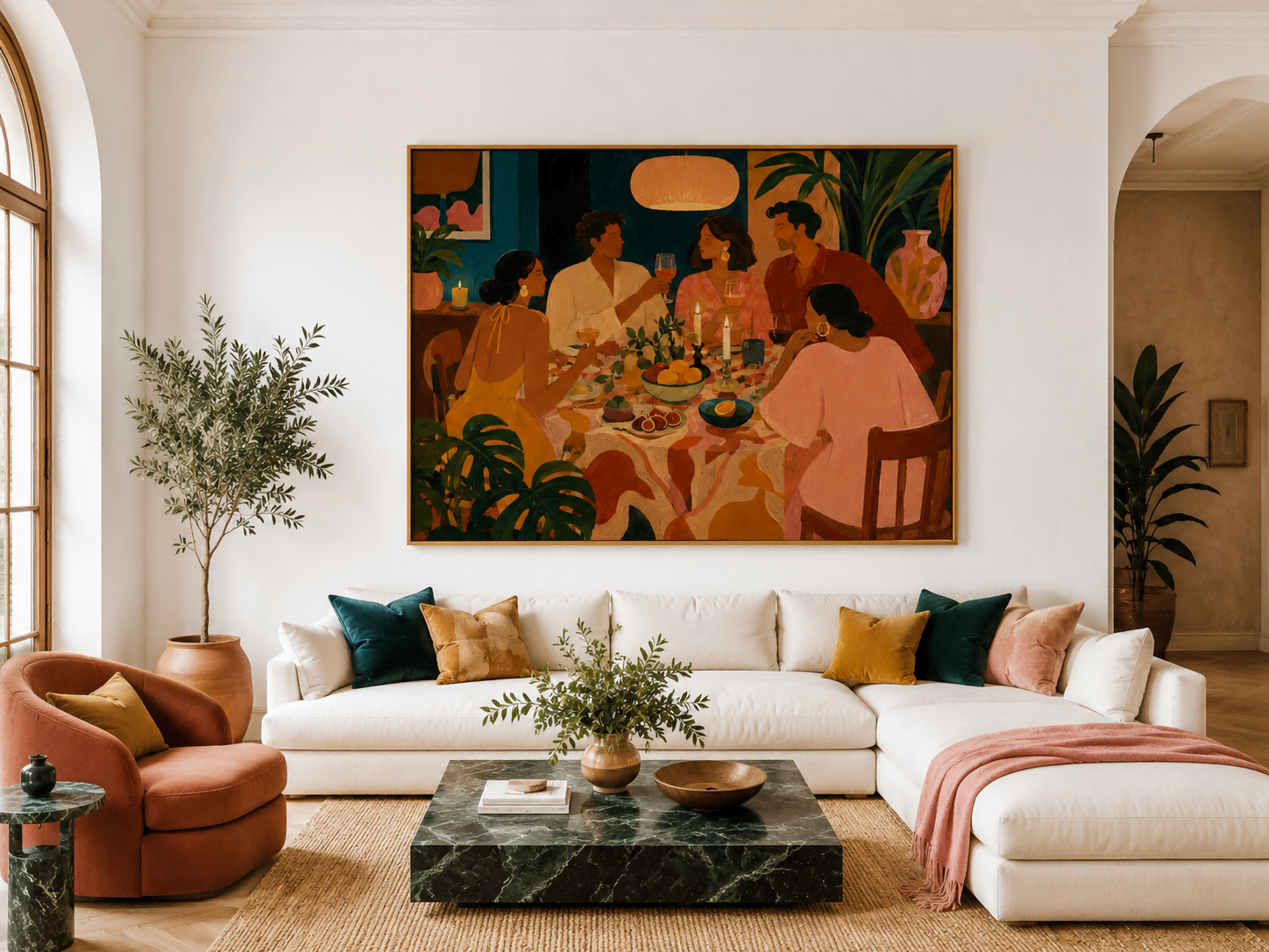 Vibrant Social Gathering Wall Art For Dining Room And Lounge Decor