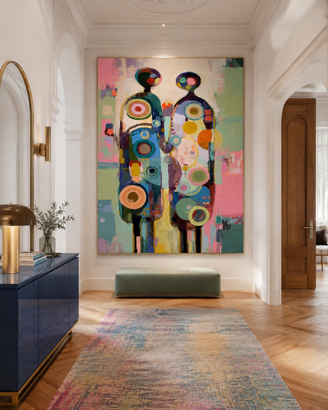 Abstract Romantic Couple Canvas Art For Bedroom And Lounge Walls