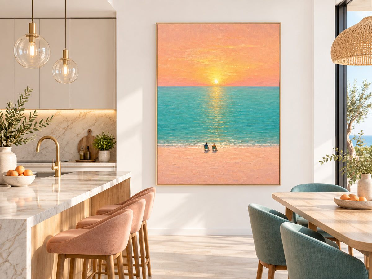 Original Impressionist Style Textured Canvas Painting Of A Healing Seascape