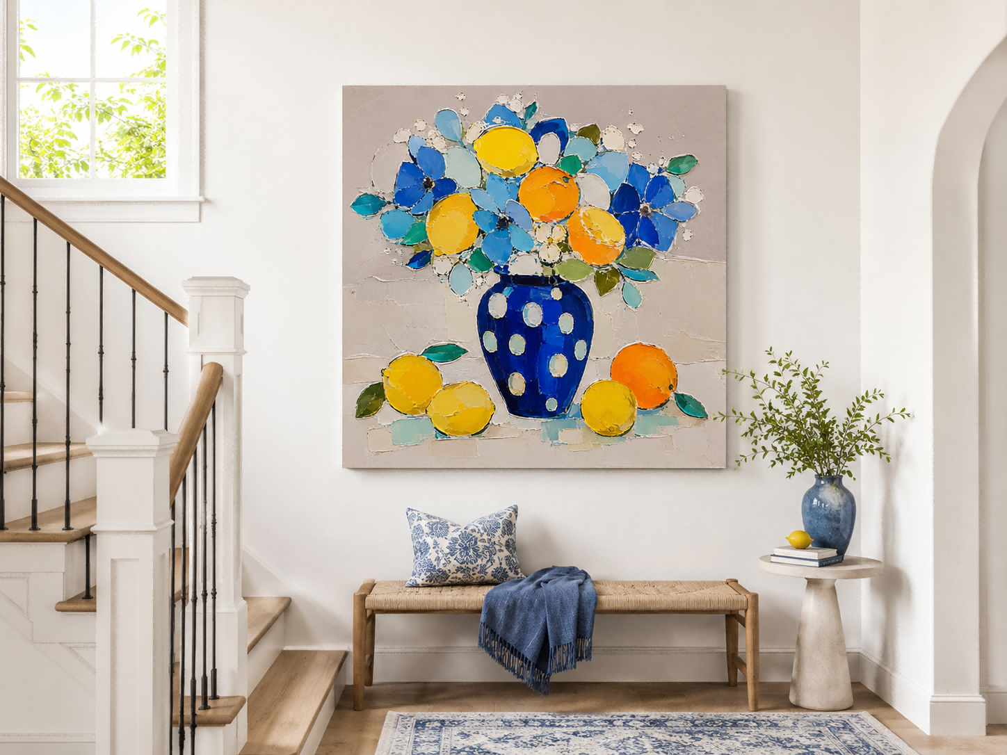 Abstract Impasto Floral Painting With Bold Textured Brushstrokes