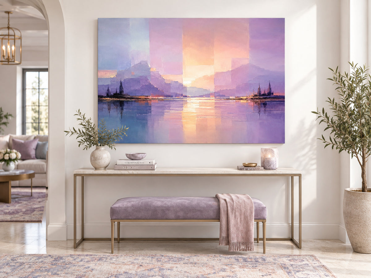 Romantic Impressionist Canvas Painting With Dreamy Twilight Colors