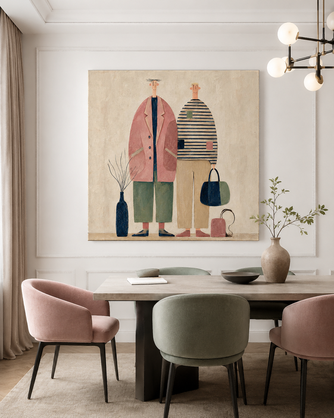 Healing Fairytale Art Modern Vintage Illustration Original Canvas Wall Decor