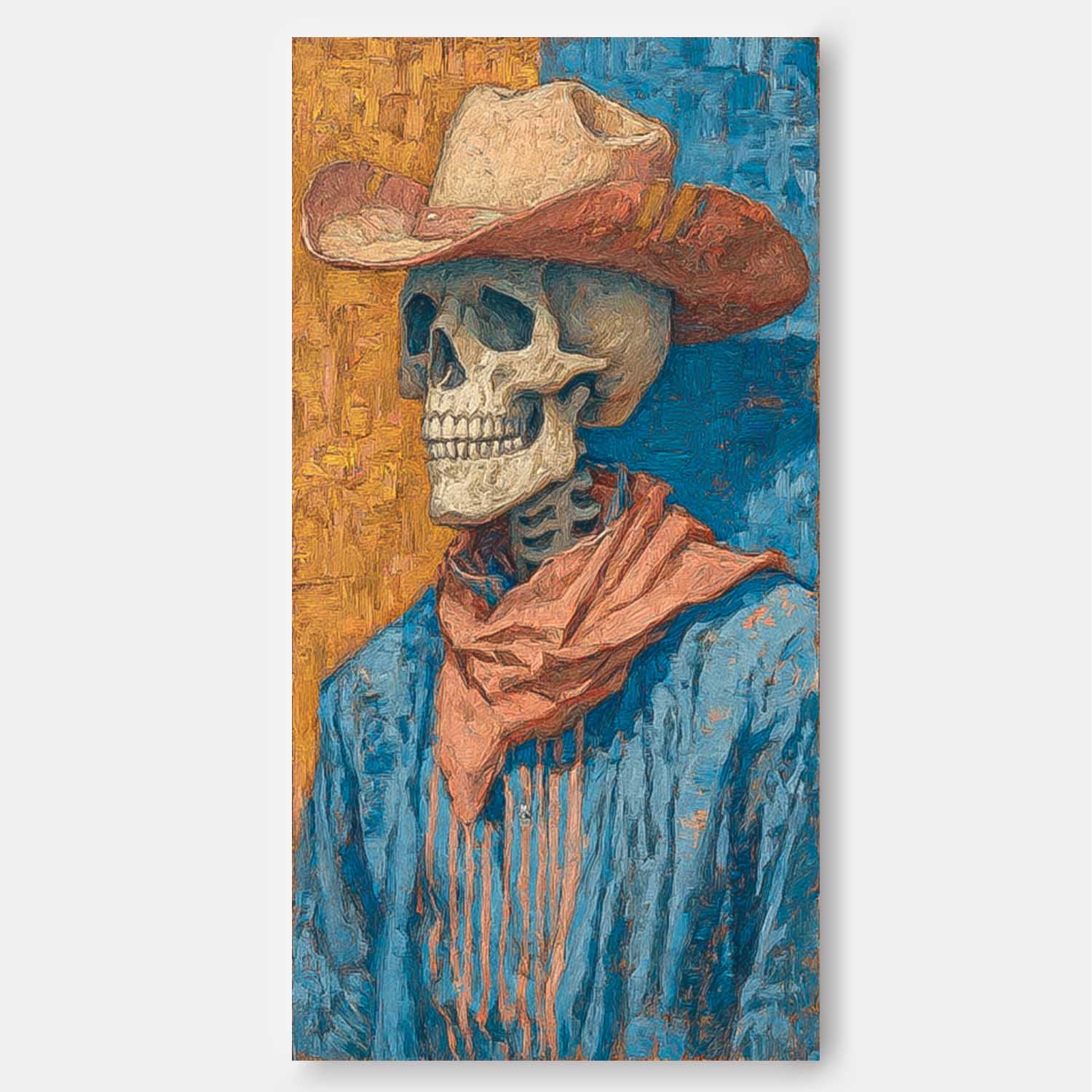 Original Gentleman Skeleton Wall Art Large Skeleton Painting Framed Abstract Figures Acrylic painting