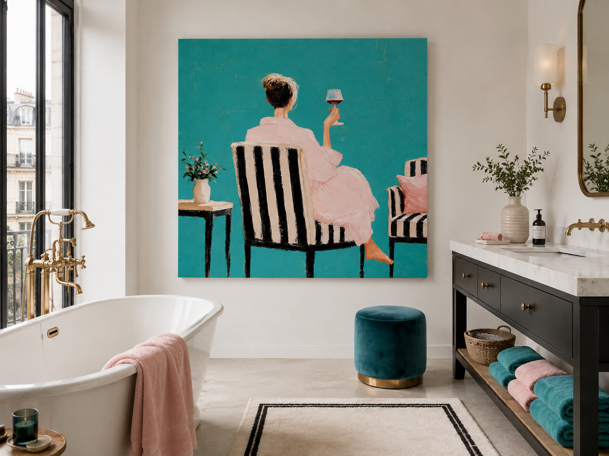 Impressionist Style Canvas Painting With Impasto Technique And Bright Colors