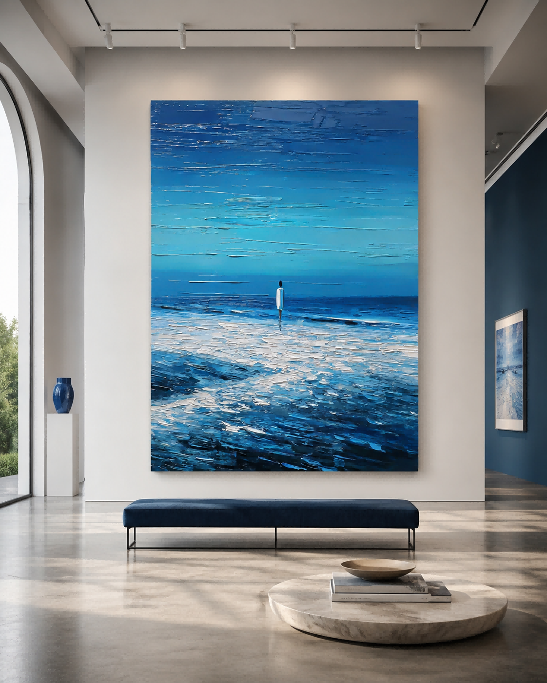 Original Figurative Seascape Oil Painting Expressing Solitude And Ocean Power