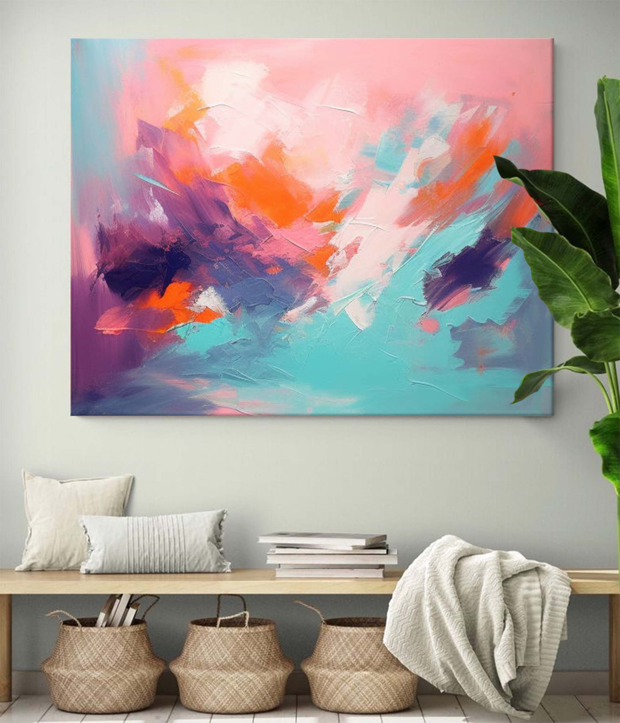 Modern Abstract Painting Bright Colorful Large Abstract Oil Painting Original Wall Art Home Decoration