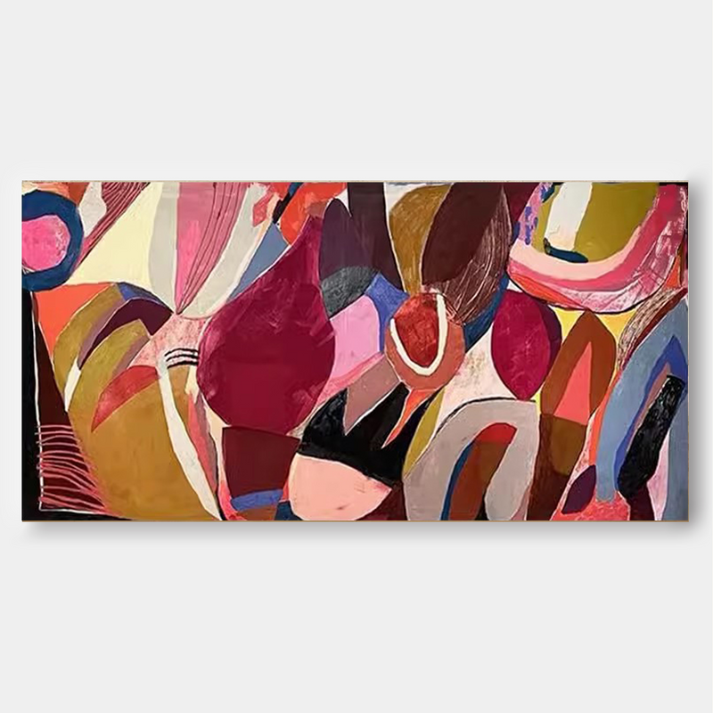 Abstract Large Colorful Painting On Canvas Contemporary Acrylic Painting Modern Wall Art Home Decor