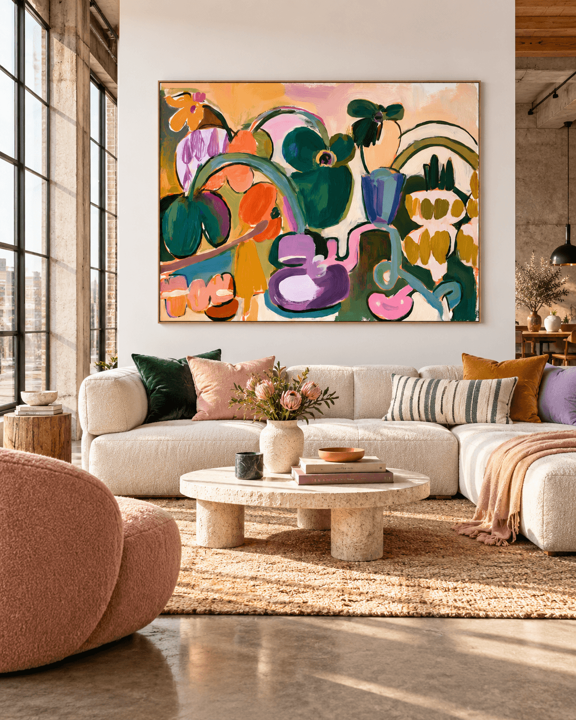 Vibrant Abstract Expressionism Art With Warm Tones And Fluid Shapes