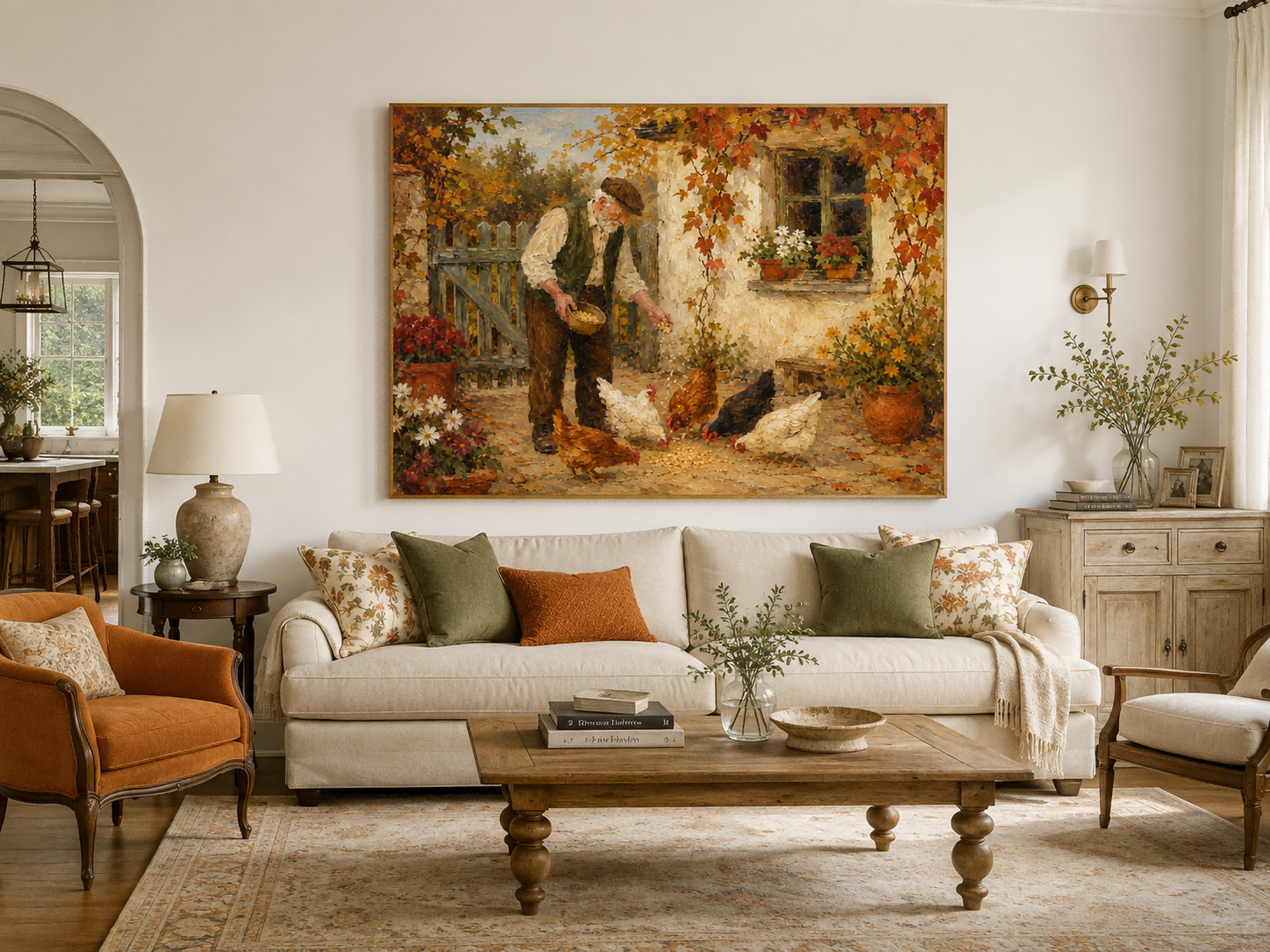 Pastoral Realism Oil Painting Autumn Harvest Theme Home Decor Gift