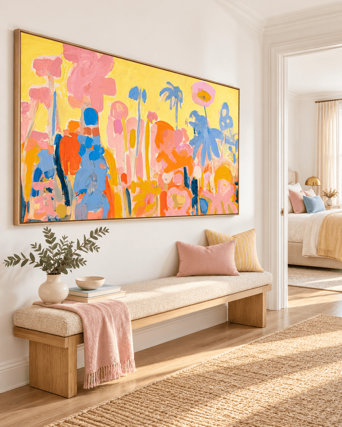 Original Abstract Art With Warm Tones For A Bright And Modern Home Decor