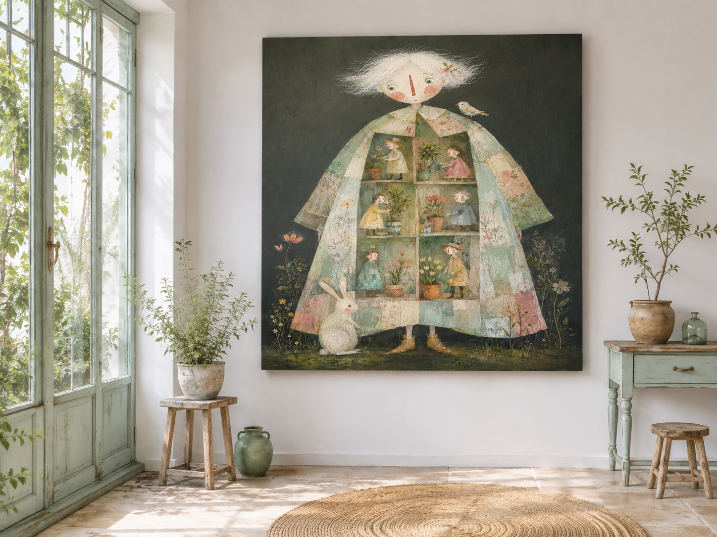 Modern Surrealist Painting With Romantic And Abstract Elements