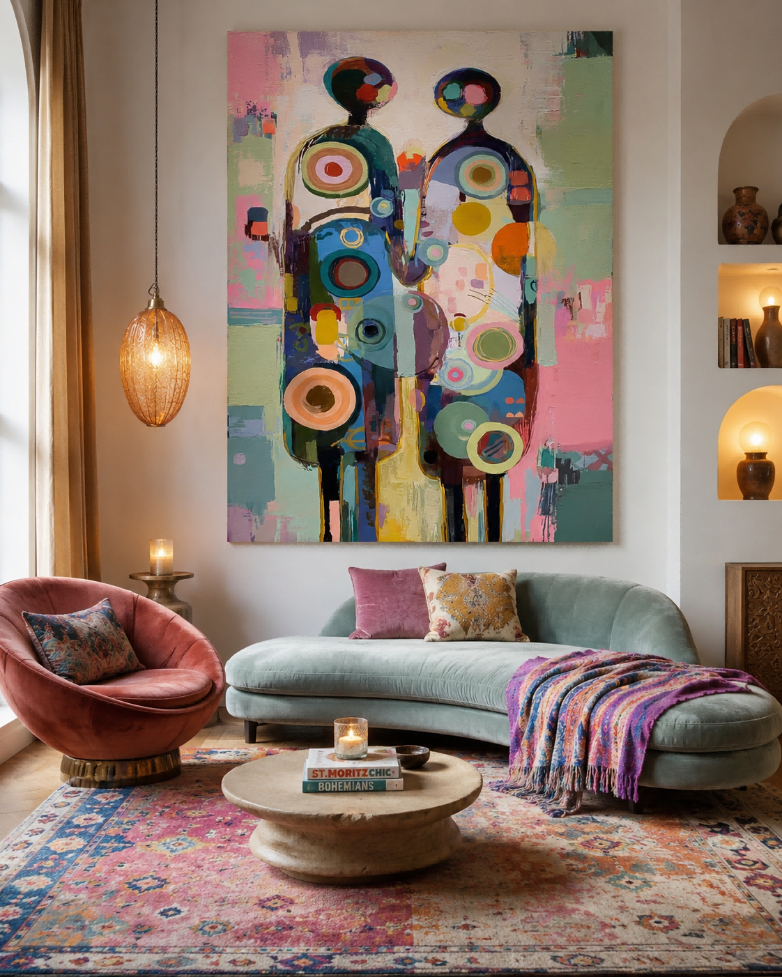 Abstract Romantic Couple Canvas Art For Bedroom And Lounge Walls