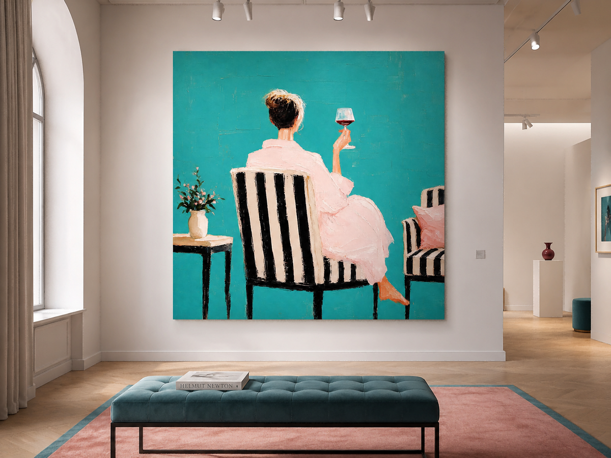 Impressionist Style Canvas Painting With Impasto Technique And Bright Colors
