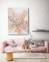 Abstract Pink Flower oil Painting On Canvas Original Wall Art Modern Painting Home Decor