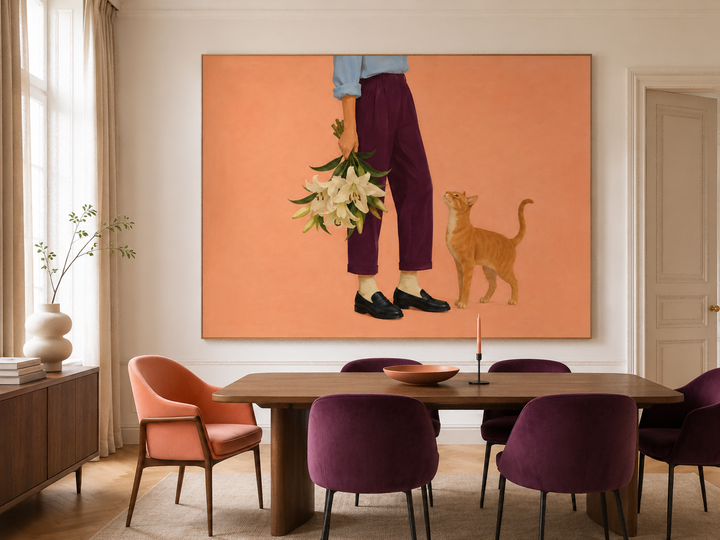 Minimalist Figurative Canvas Art Daily Life Warmth Original Oil