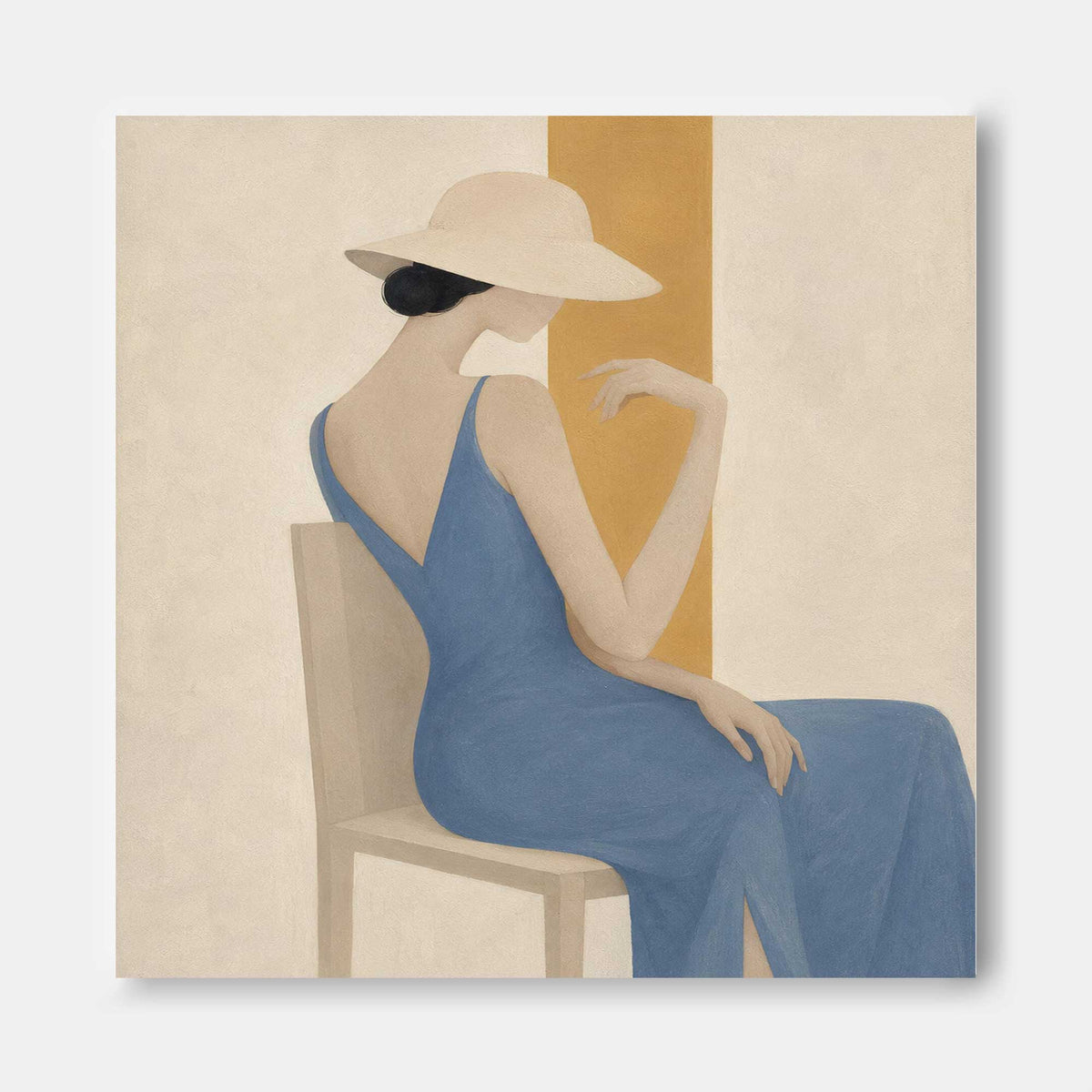Vintage Modern Minimalist Art With Geometric Forms And Textured Finish
