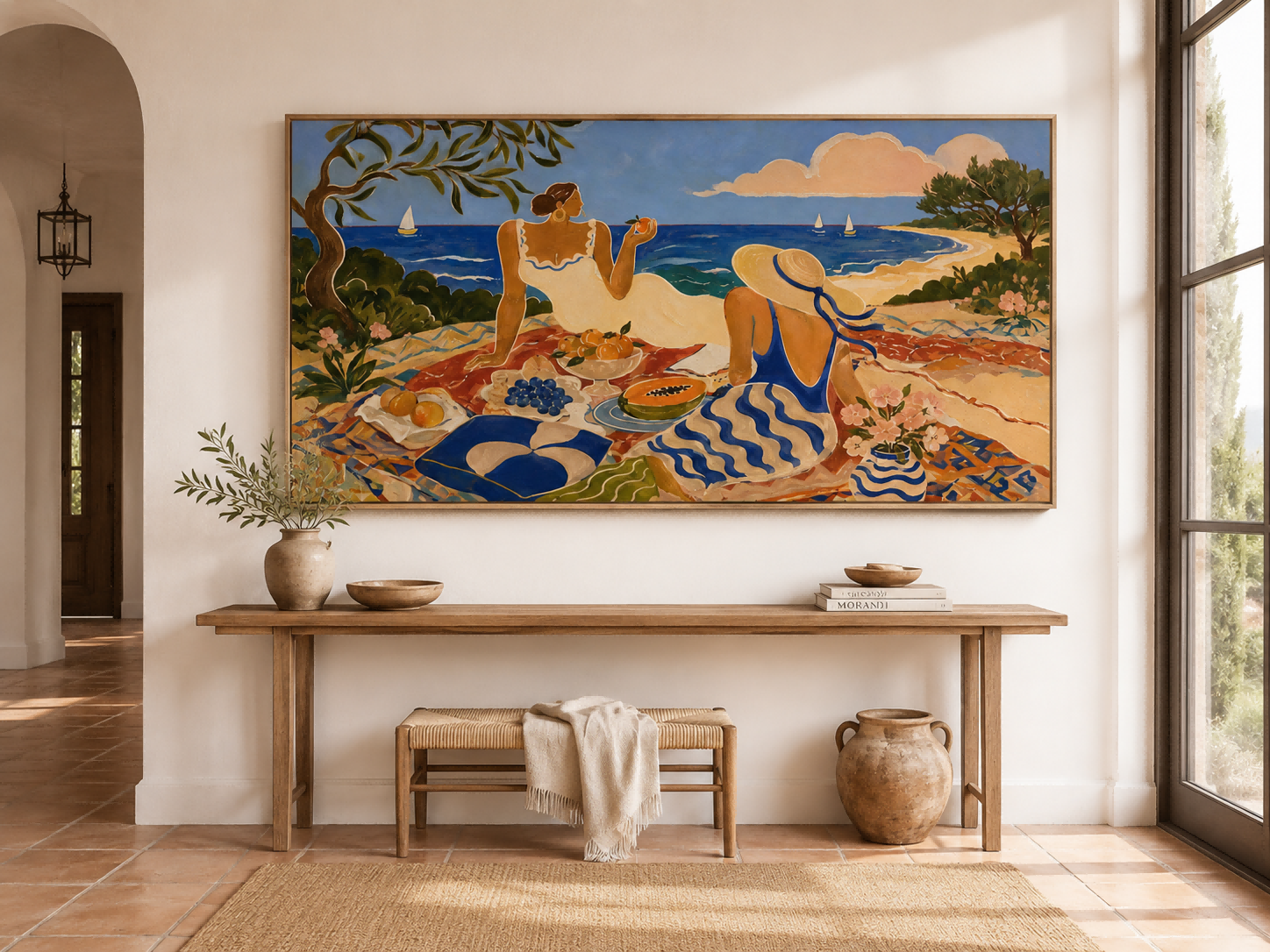 Dreamy Fantasy Seascape Oil Painting In Retro Style